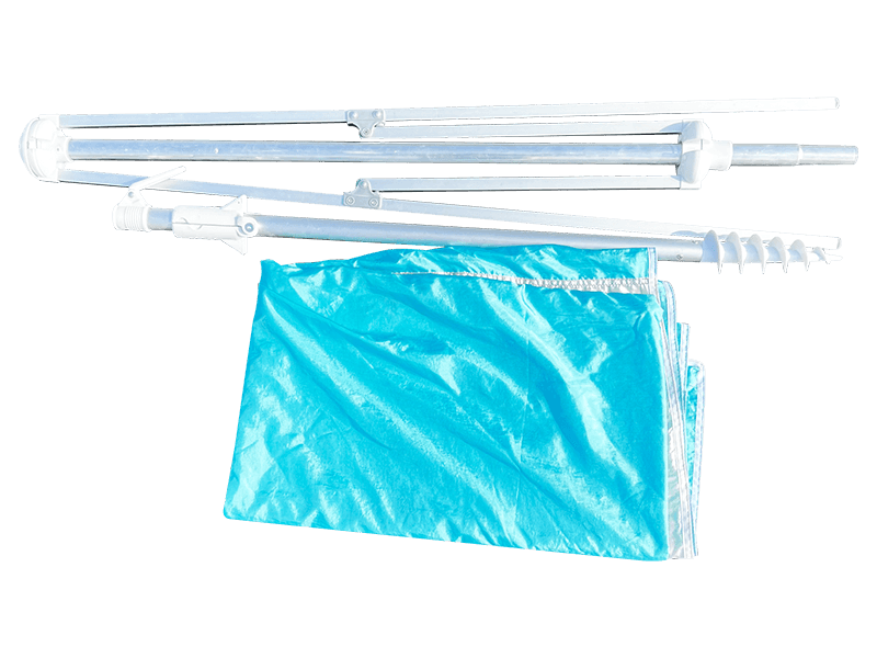 Parasol de plage décoratif à 2 nervures de 2,8 x 2,4 m