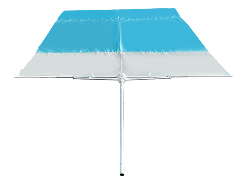 Parasol de plage décoratif à 2 nervures de 2,8 x 2,4 m