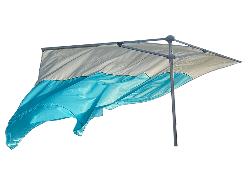 Parasol de plage décoratif à 2 nervures de 2,8 x 2,4 m