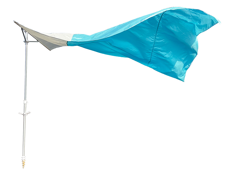 Parasol de plage décoratif à 2 nervures de 2,8 x 2,4 m