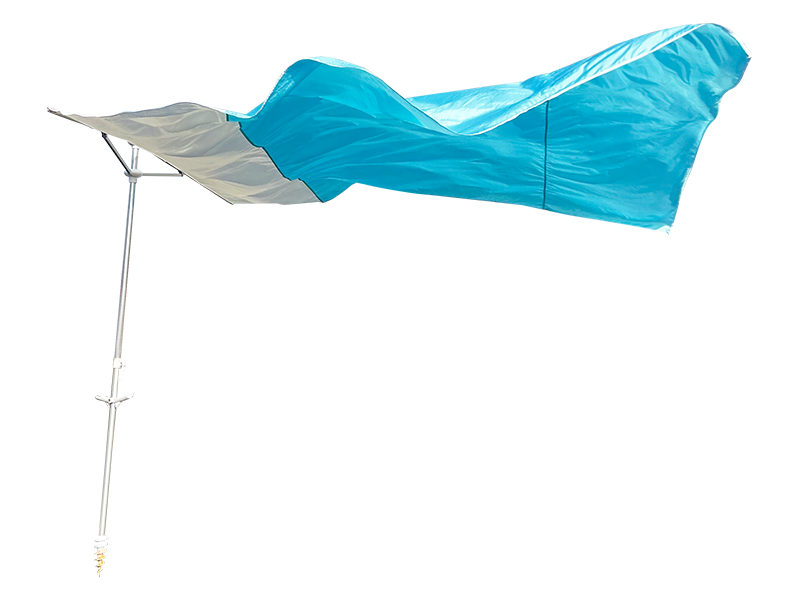 Parasol de plage décoratif à 2 nervures de 2,8 x 2,4 m