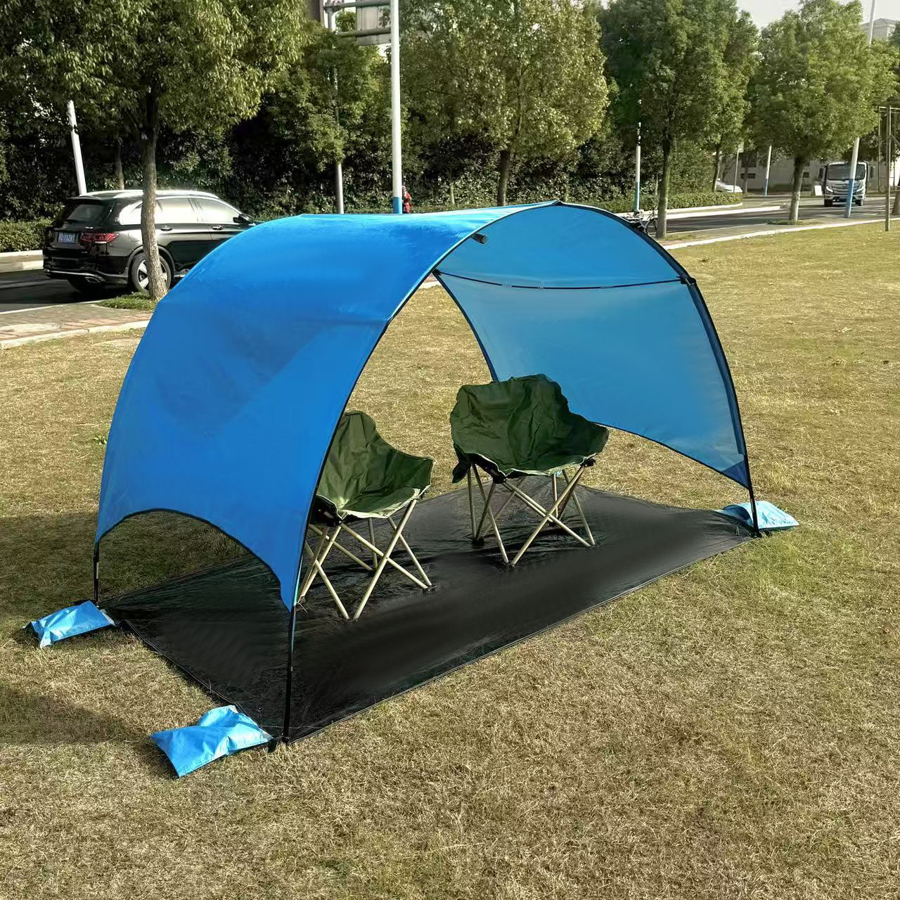 Tente de camping de plage extérieure avec tapis de sol intégré