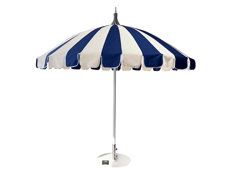 Parapluie Pagode Patchwork Bleu Et Blanc 2,5 M