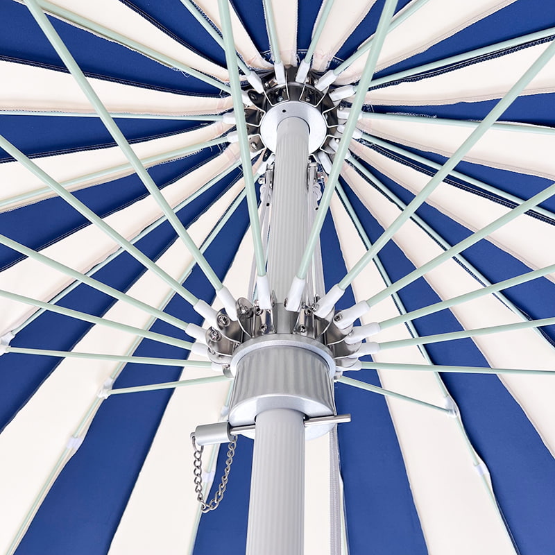 Parapluie Pagode Patchwork Bleu Et Blanc 2,5 M