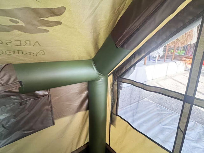 Tente de camping gonflable verte militaire de petite taille