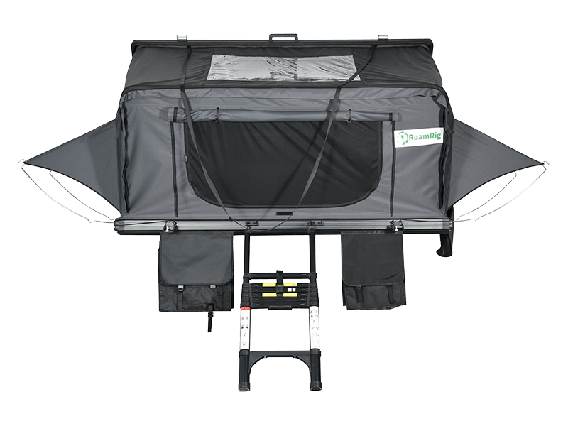 Tente de camping sur le toit avec échelle Tente de camping sur le toit avec échelle
