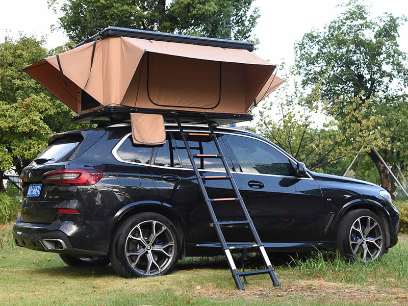 Tente de camping sur le toit avec échelle Tente de camping sur le toit avec échelle