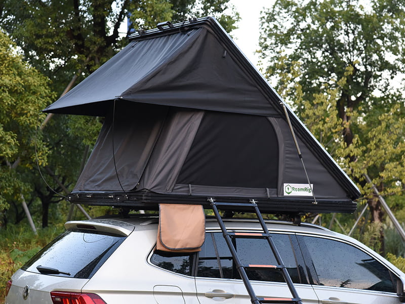 Tente de camping sur le toit avec échelle Tente de camping sur le toit avec échelle