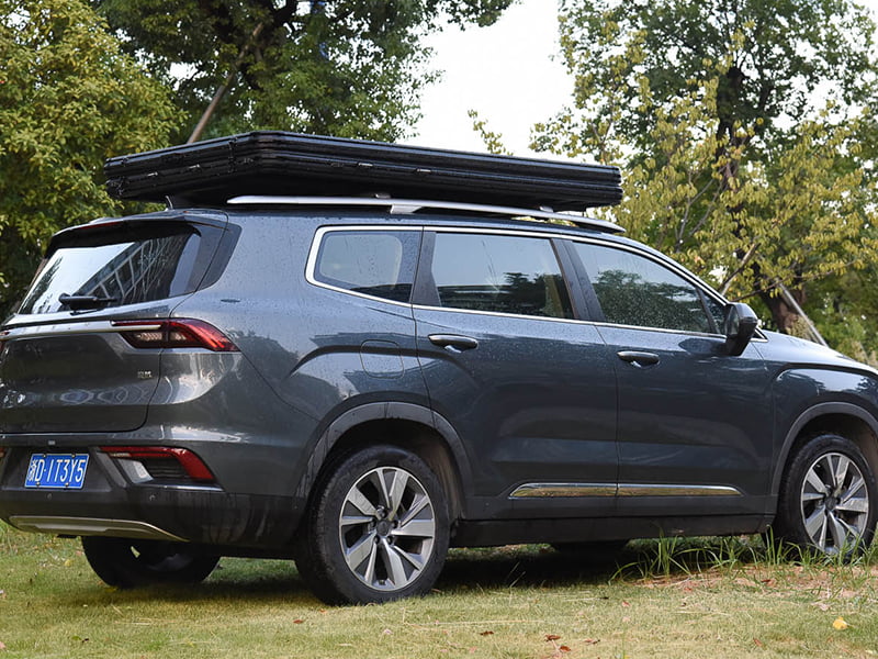 Tente de camping sur le toit avec échelle Tente de camping sur le toit avec échelle