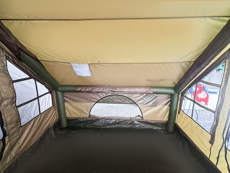 Tente de camping gonflable verte militaire de petite taille