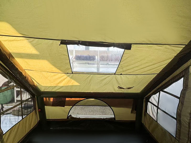 Tente de camping gonflable verte militaire de petite taille