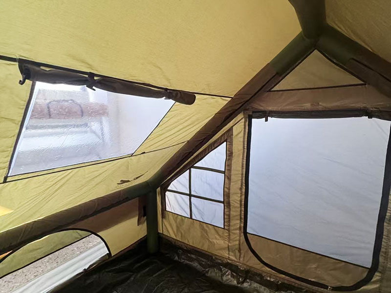 Tente de camping gonflable verte militaire de petite taille