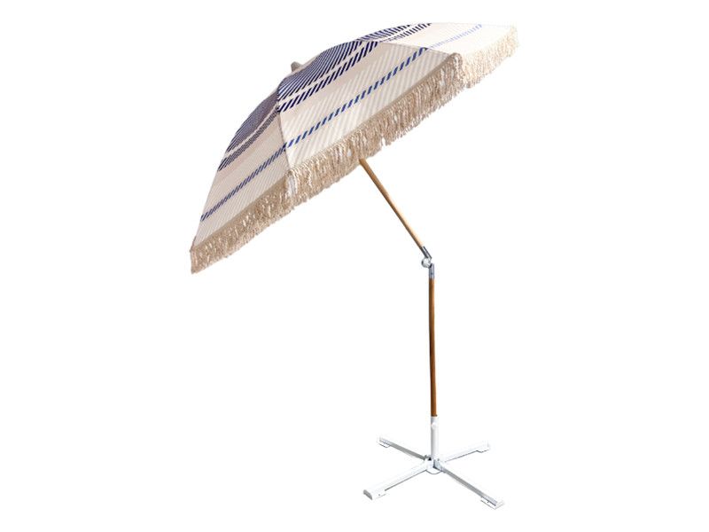 Parasol de plage en polyester 2,0 M avec poteau et glands en aluminium