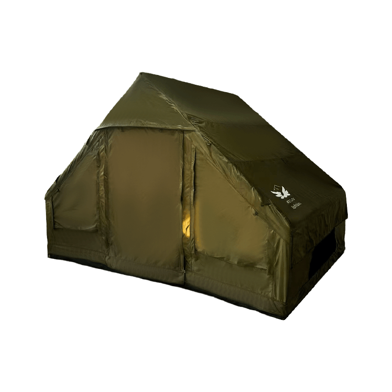 Tente de camping gonflable verte militaire de petite taille