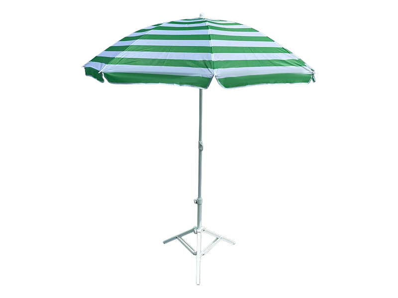 Parasol de plage de protection solaire à rayures vertes et blanches de 1,6 mètre