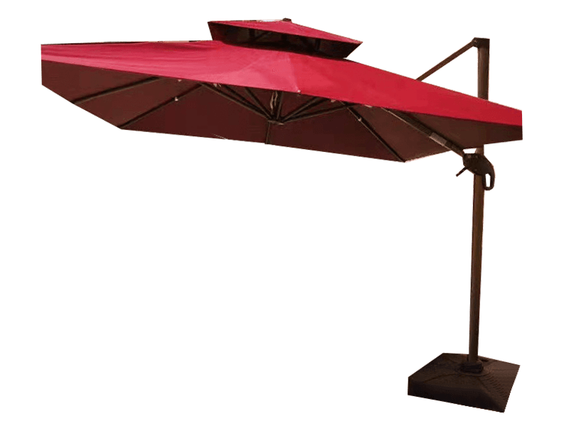 Parapluie extérieur de luxe en alliage d'aluminium à double dessus