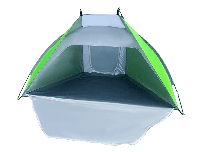 Tente de camping de pêche avec parasol de plage