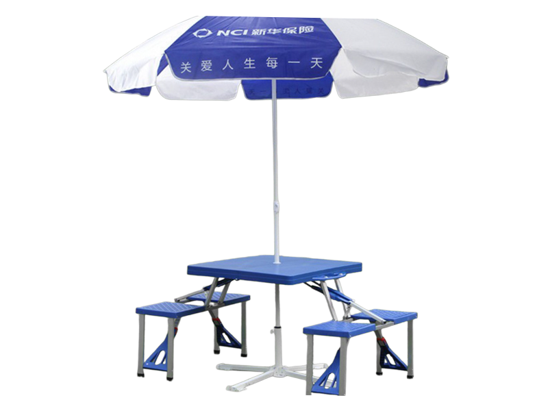 Parasol de plage extérieur bleu et blanc 2M